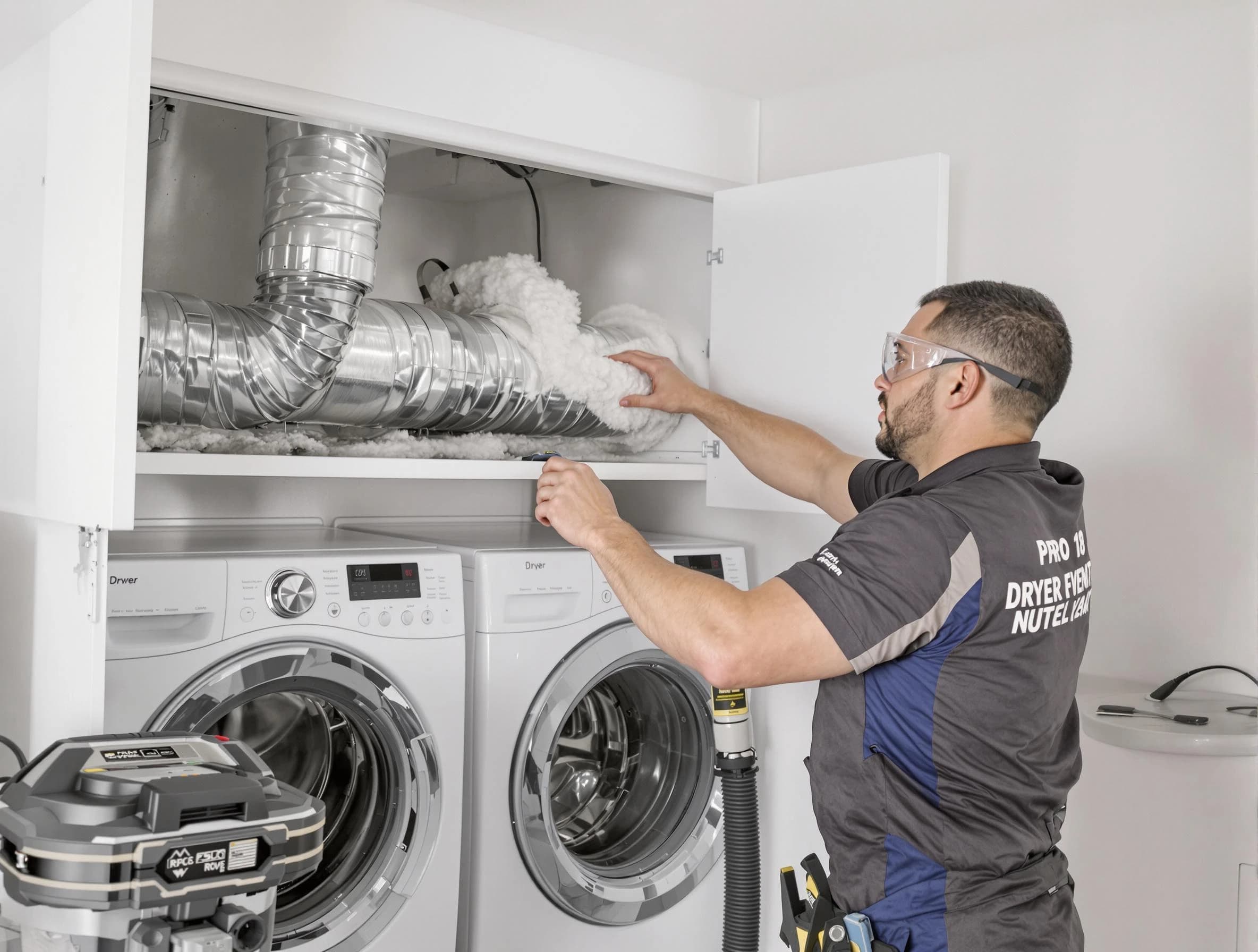 Tyrone Dryer Vent Cleaning certified technician performing specialized gas dryer vent cleaning in Tyrone