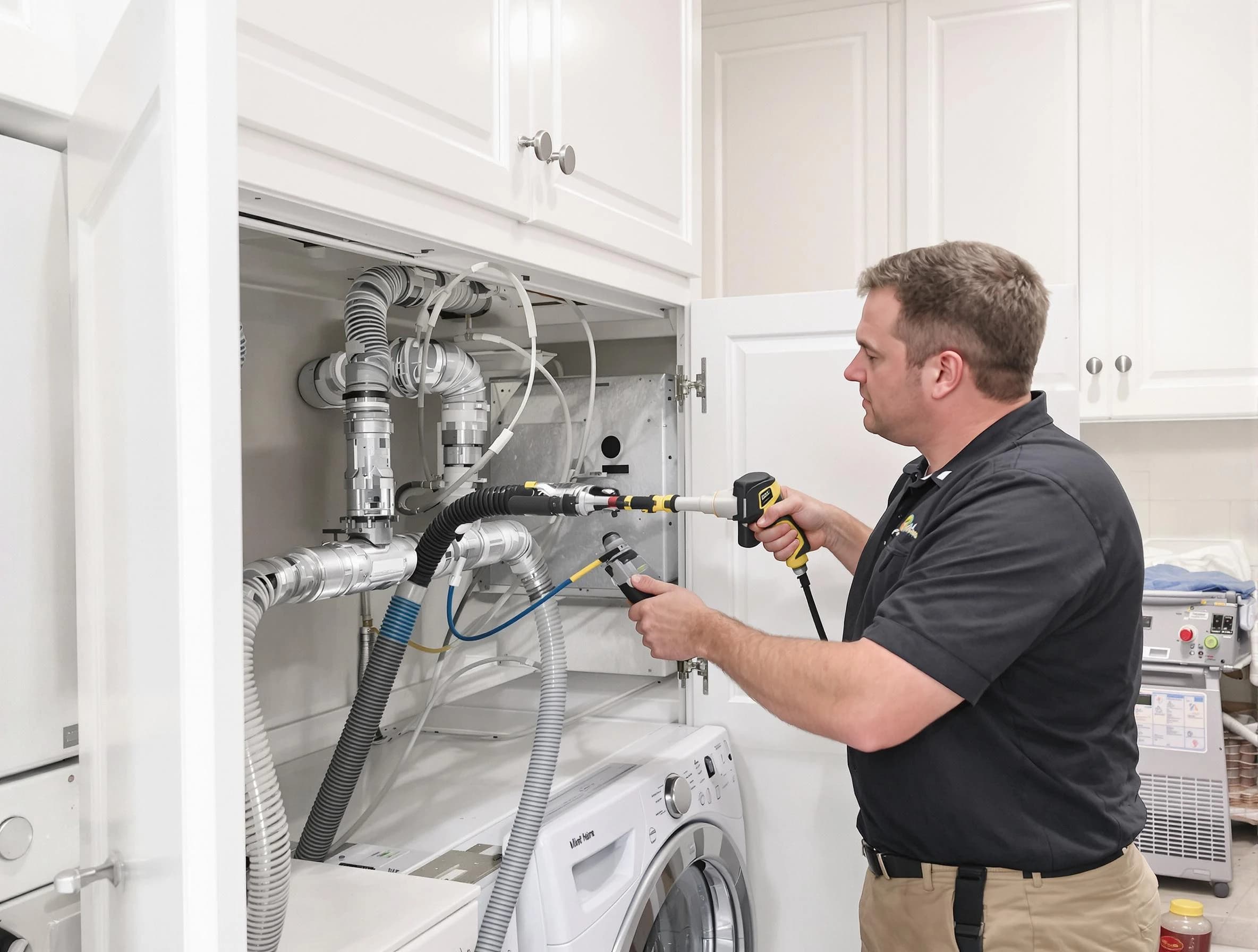 Tyrone Dryer Vent Cleaning professional removing severe blockage from a clogged dryer vent in Tyrone