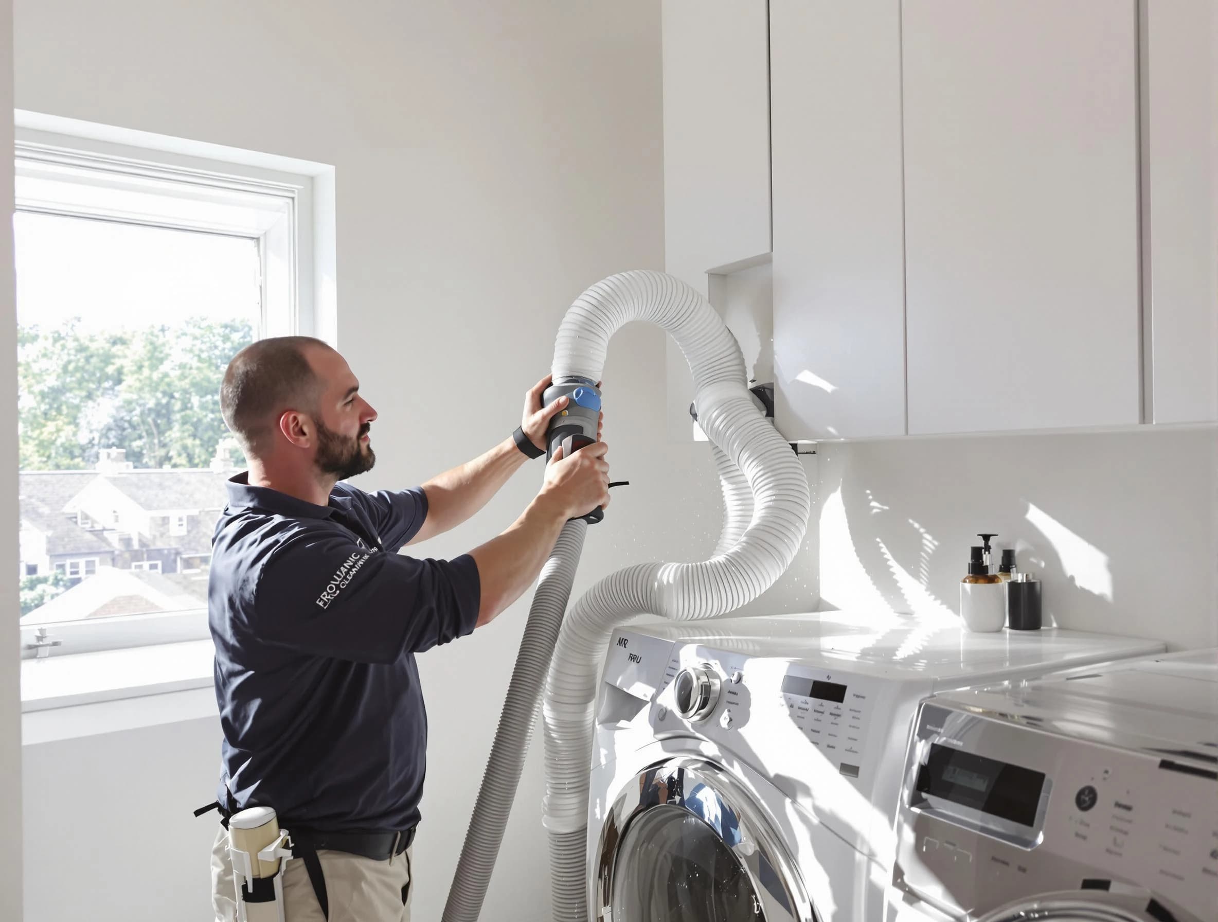 Certified Tyrone Dryer Vent Cleaning technician performing dryer vent cleaning in Tyrone