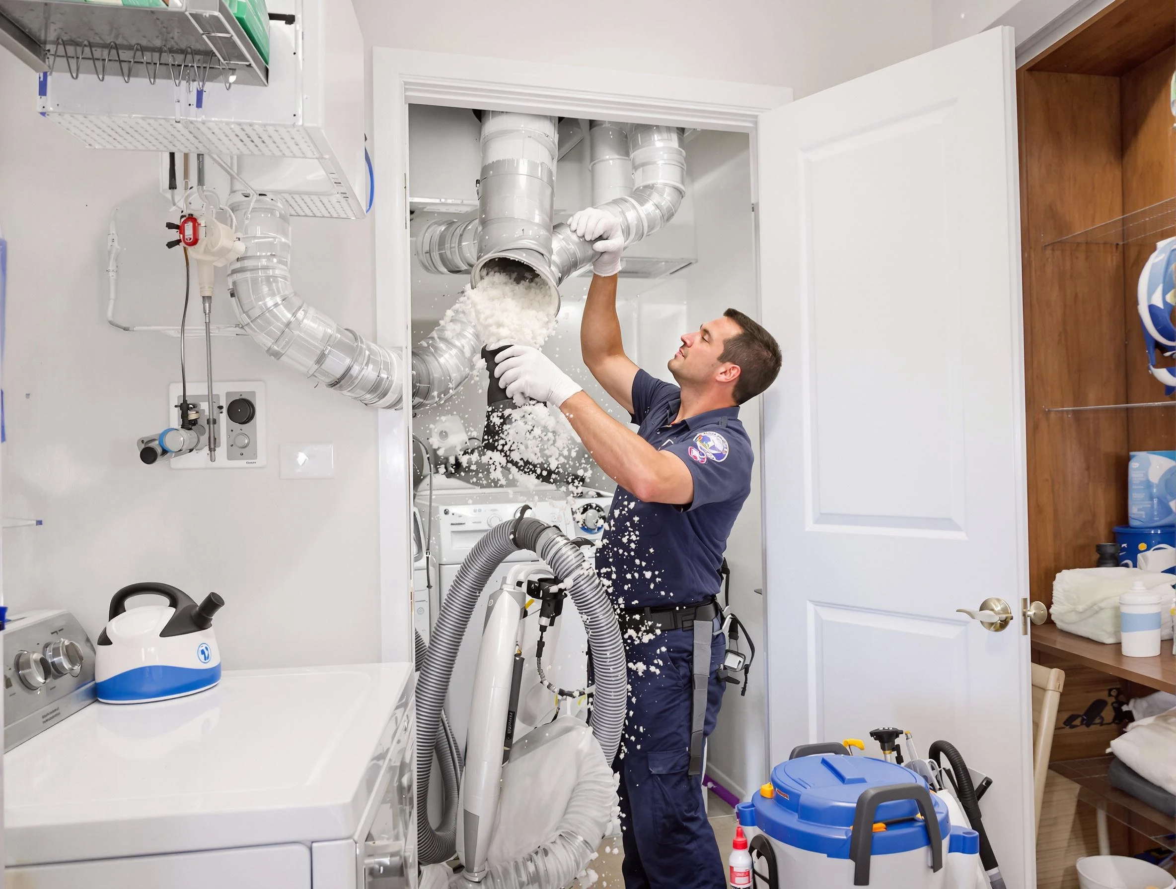 Tyrone Dryer Vent Cleaning technician delivering thorough residential dryer vent cleaning service in Tyrone